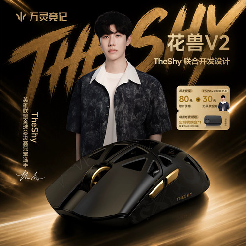 万灵花兽V2轻量化镁合金无线8K游戏电竞鼠标54LM20 对称模具