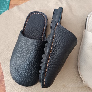 2025高端新款头层真皮拖鞋全牛皮手工制作男女外穿居家轻便不累脚