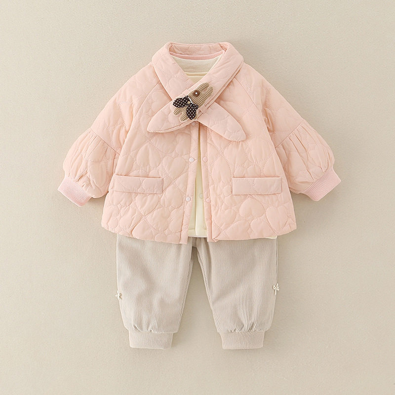 2岁女宝宝衣服秋冬2026新款套装女童冬季甜美可爱薄棉外套棉服1潮