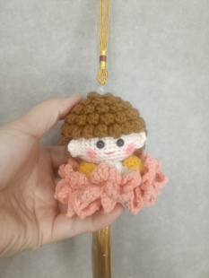 【成品】莲花佛陀车载摆件diy毛线钩织手工挂件玩偶车挂针织