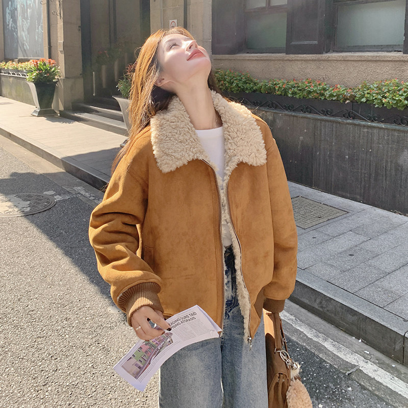 【现货】2025冬款百搭皮毛一体211-5862P225控328，女装毛呢外套，浙宝211