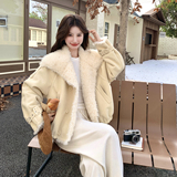 现货数据好2025新款甜酷短款皮毛一体211-5871P225控328，女装毛呢外套，浙宝211