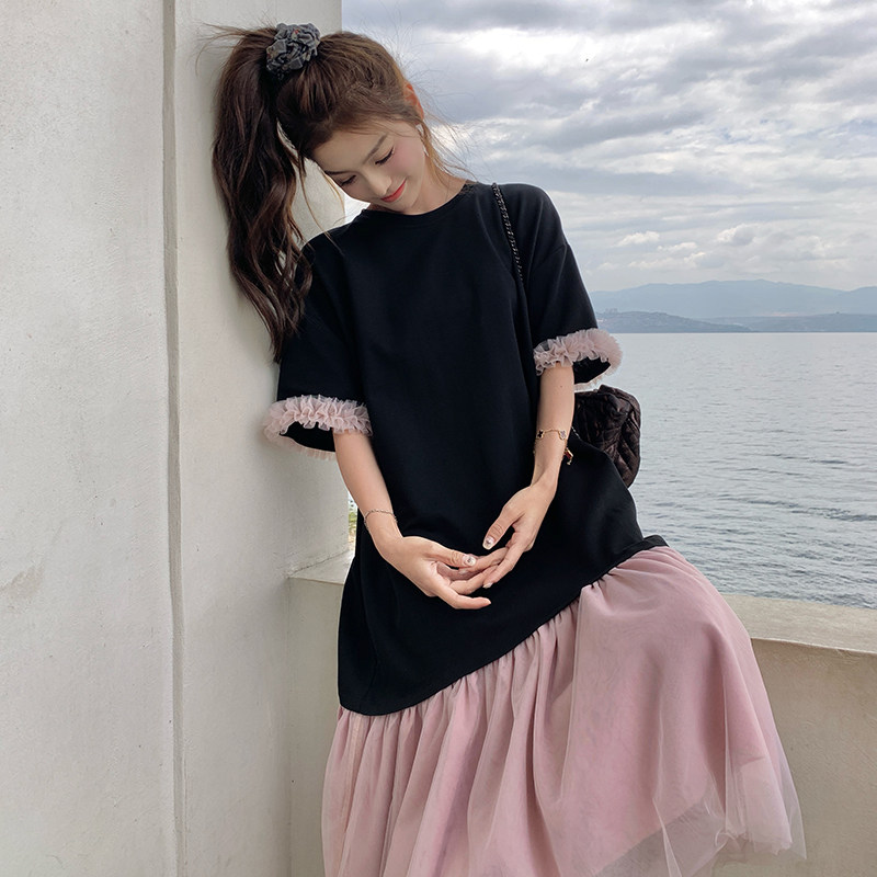有货夏款新款甜美网纱拼接连衣裙2C393-A882P125控188,女装连衣裙,浙宝211