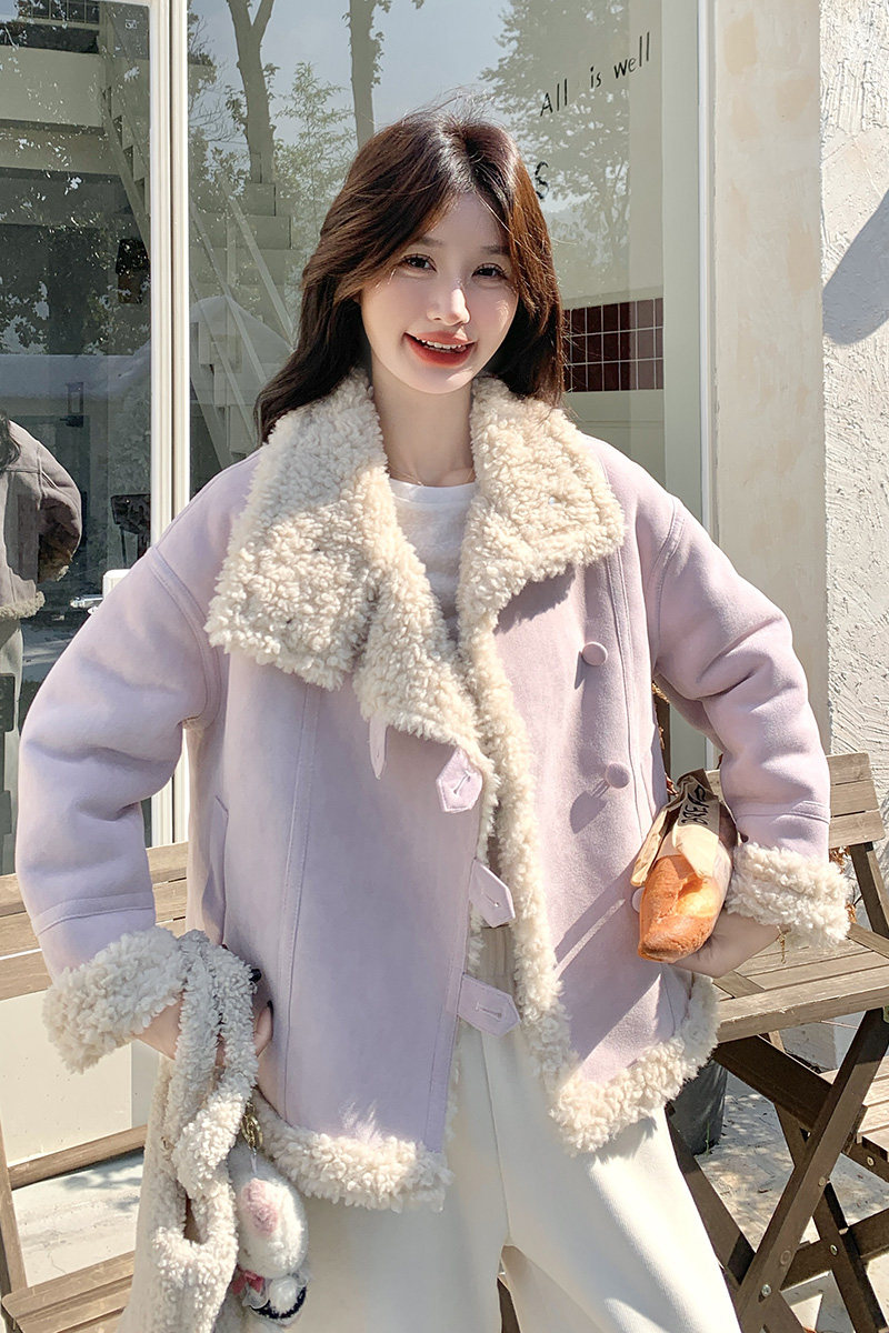 2025冬款新品皮毛一体211-5858P225控328,女装毛呢外套,浙宝211