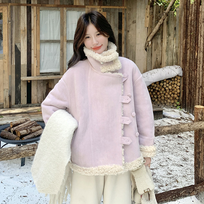 2025冬款新品皮毛一体211-5858P225控328，女装毛呢外套，浙宝211