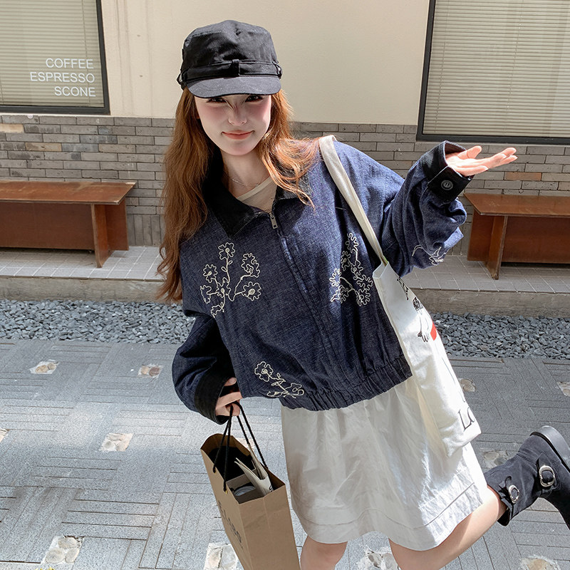 【现货】2026春款新款重工韩系刺秀牛仔短外套211-5850P185控268,女装短外套,浙宝211