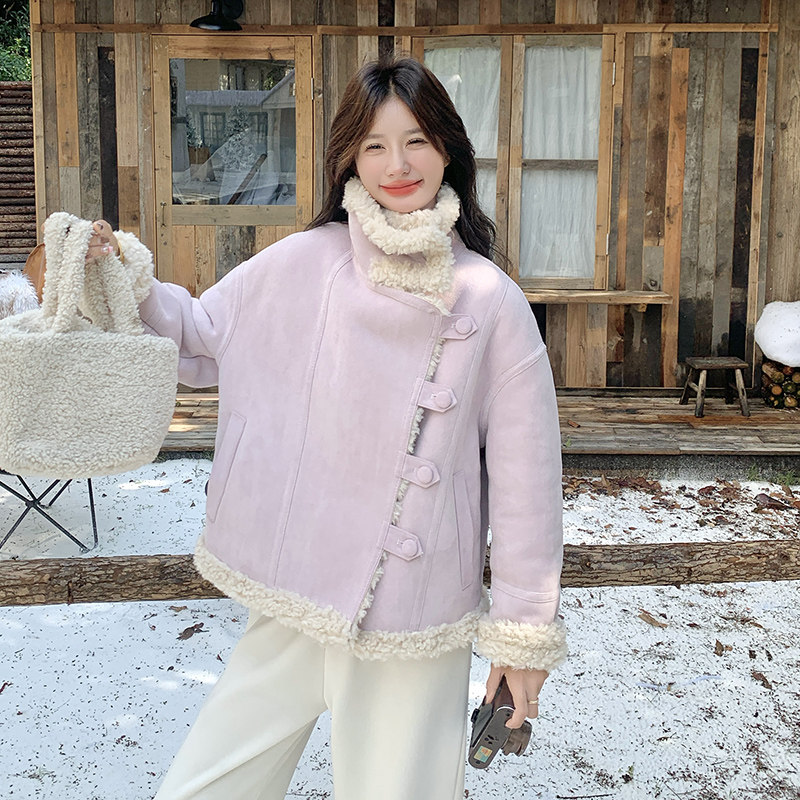 【现货】2025冬款新品皮毛一体211-5858P225控328,女装毛呢外套,浙宝211