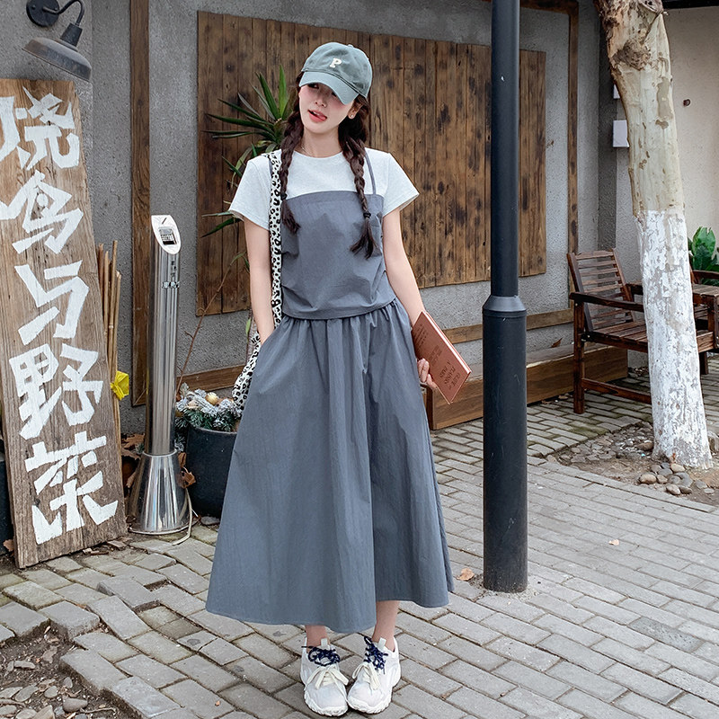有货夏款新款百搭撞色两件套2C393-5808P145控218,女装套装/套裙,浙宝211