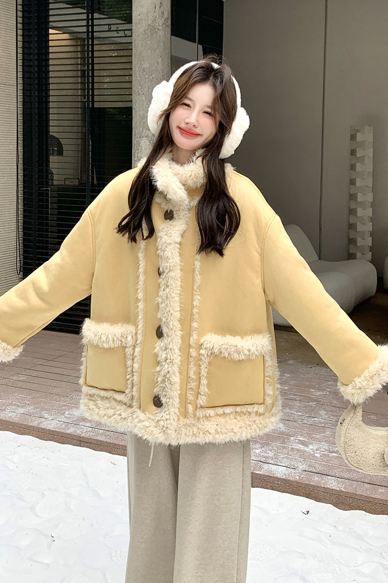 211新款时尚皮毛一体211-5870P225控328,女装毛呢外套,浙宝211