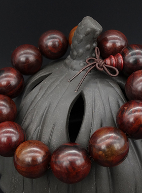 老挝大红酸枝手串情侣饰品佛珠