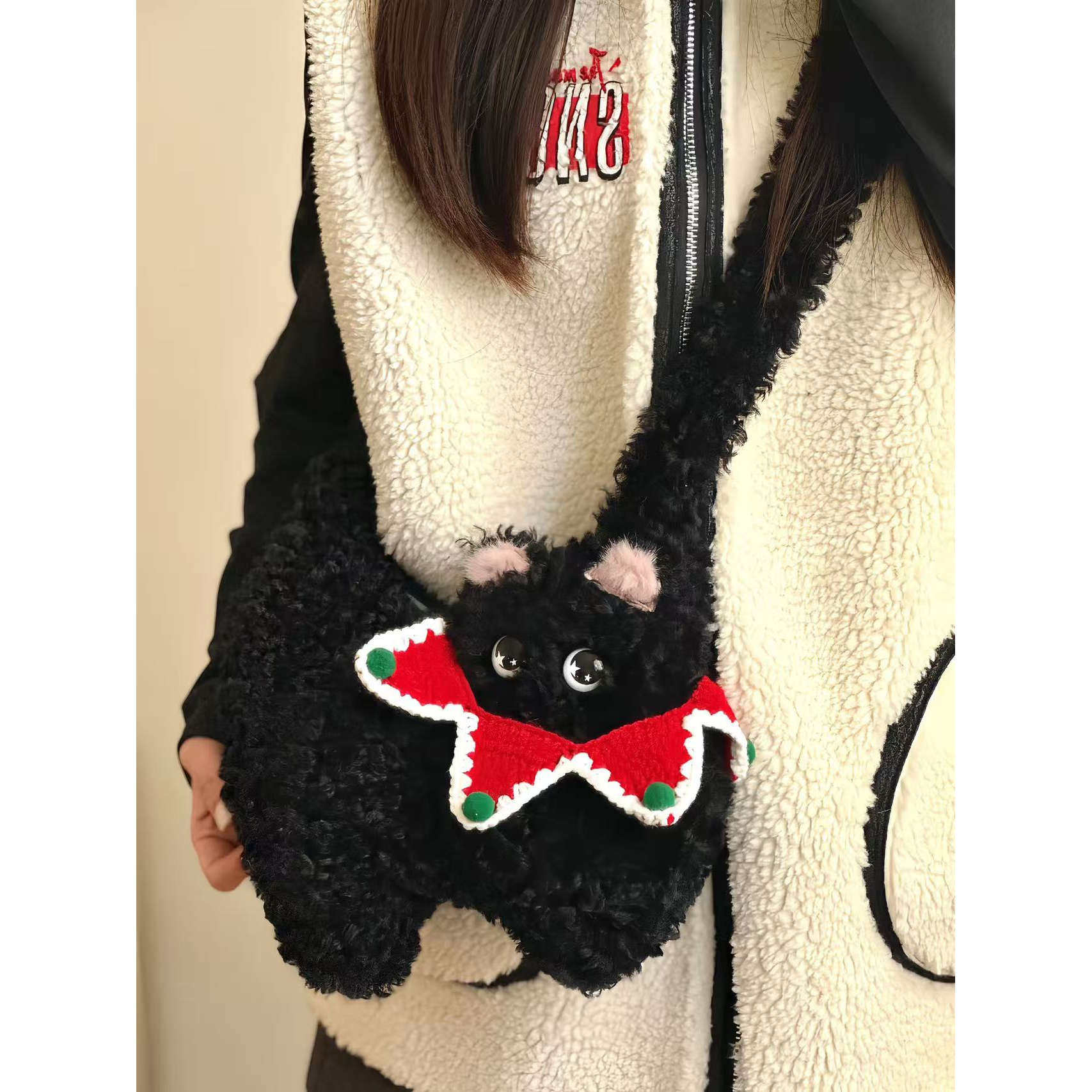 爆款韩系毛绒可爱小猫咪学生出行单肩包超萌撞色轻便百搭斜挎包女,箱包皮具/热销女包/男包,单肩包,淘宝优惠券,粉丝福利购,淘宝优惠卷