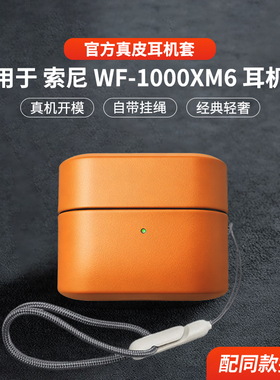 适用于Sony索尼wf1000xm6保护套真皮新款索尼WF1000XM6降噪豆真无线耳机保护壳男女商务高级感皮革防摔外壳