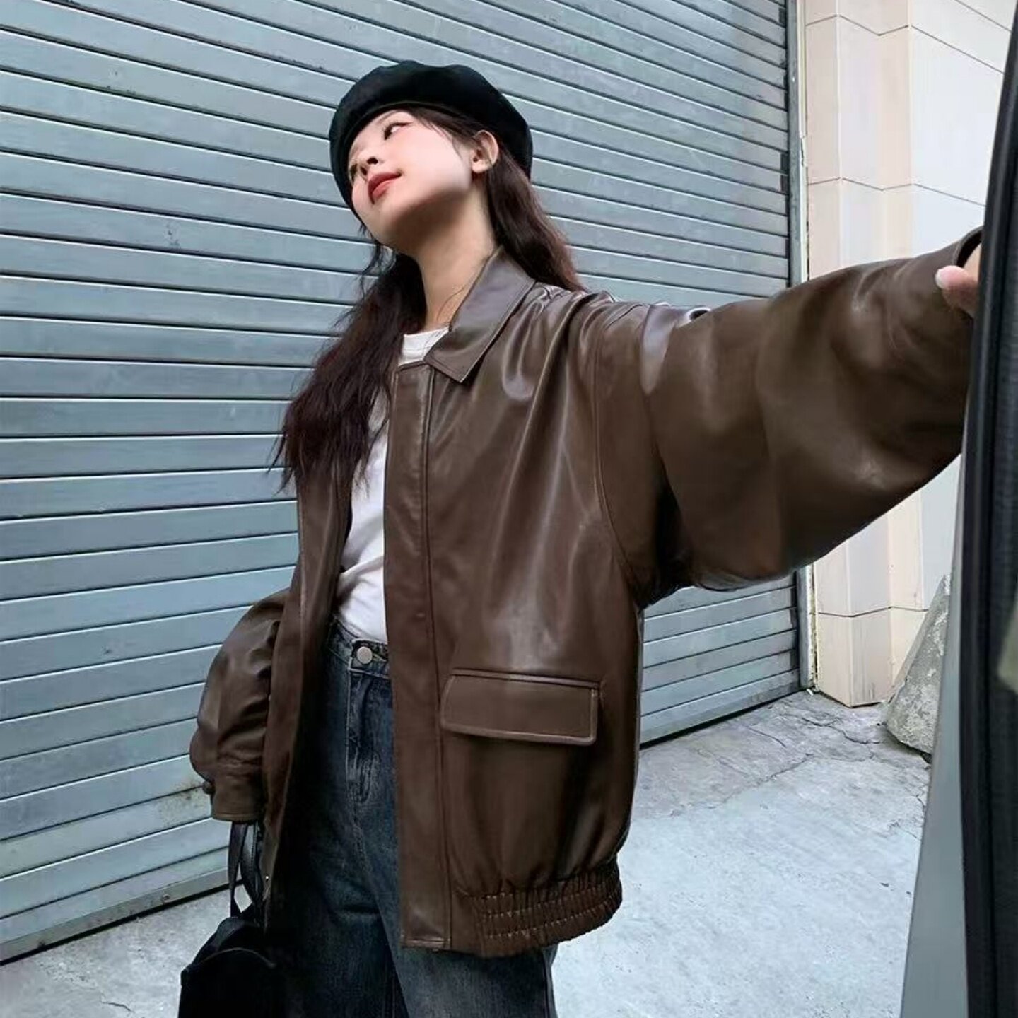 2026新款春秋季皮衣夹克外套女短款超火酷飒风宽松美式复古机车服