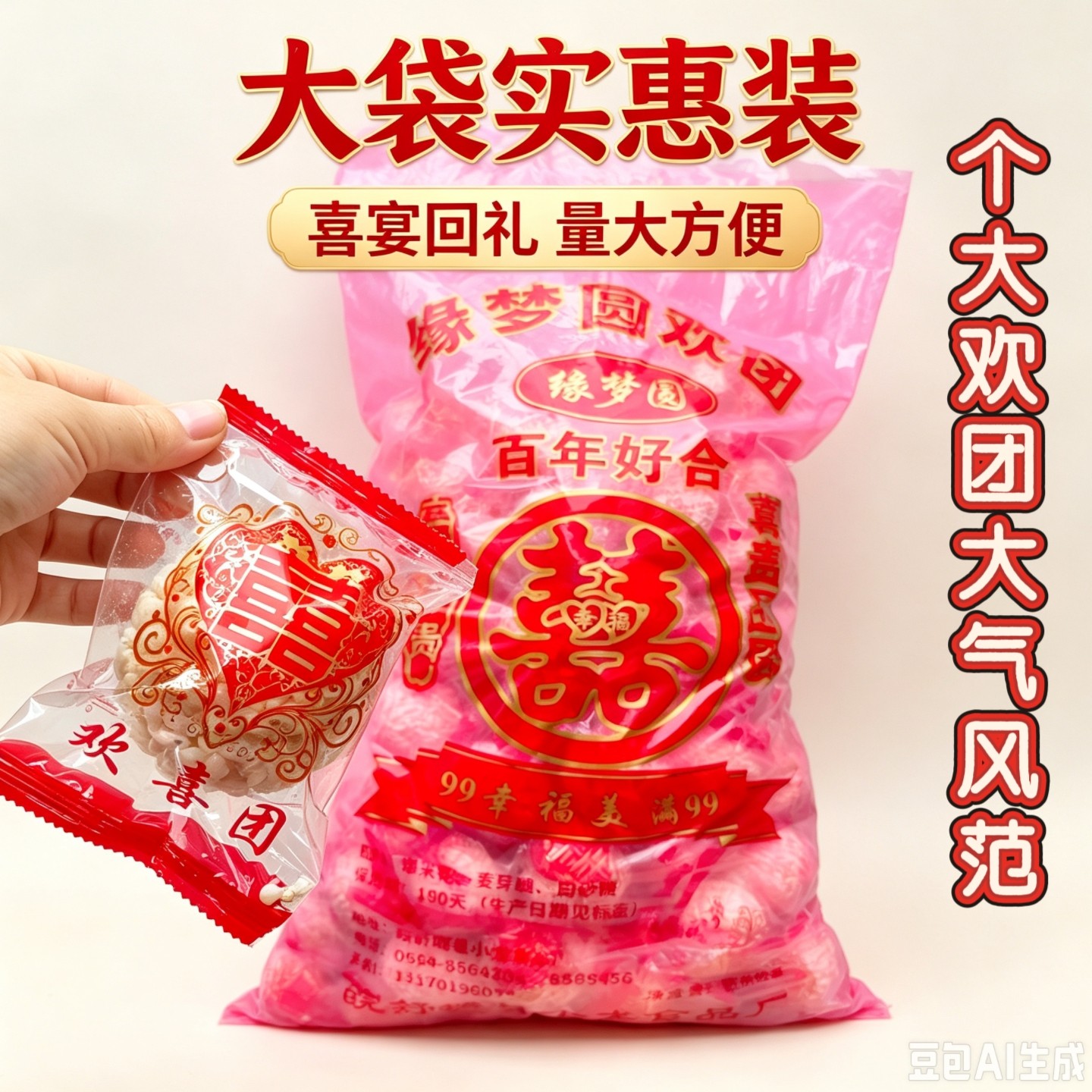 安徽特产好兆头米团欢团喜事怀旧喜庆乔迁满月结婚礼品欢喜团圆