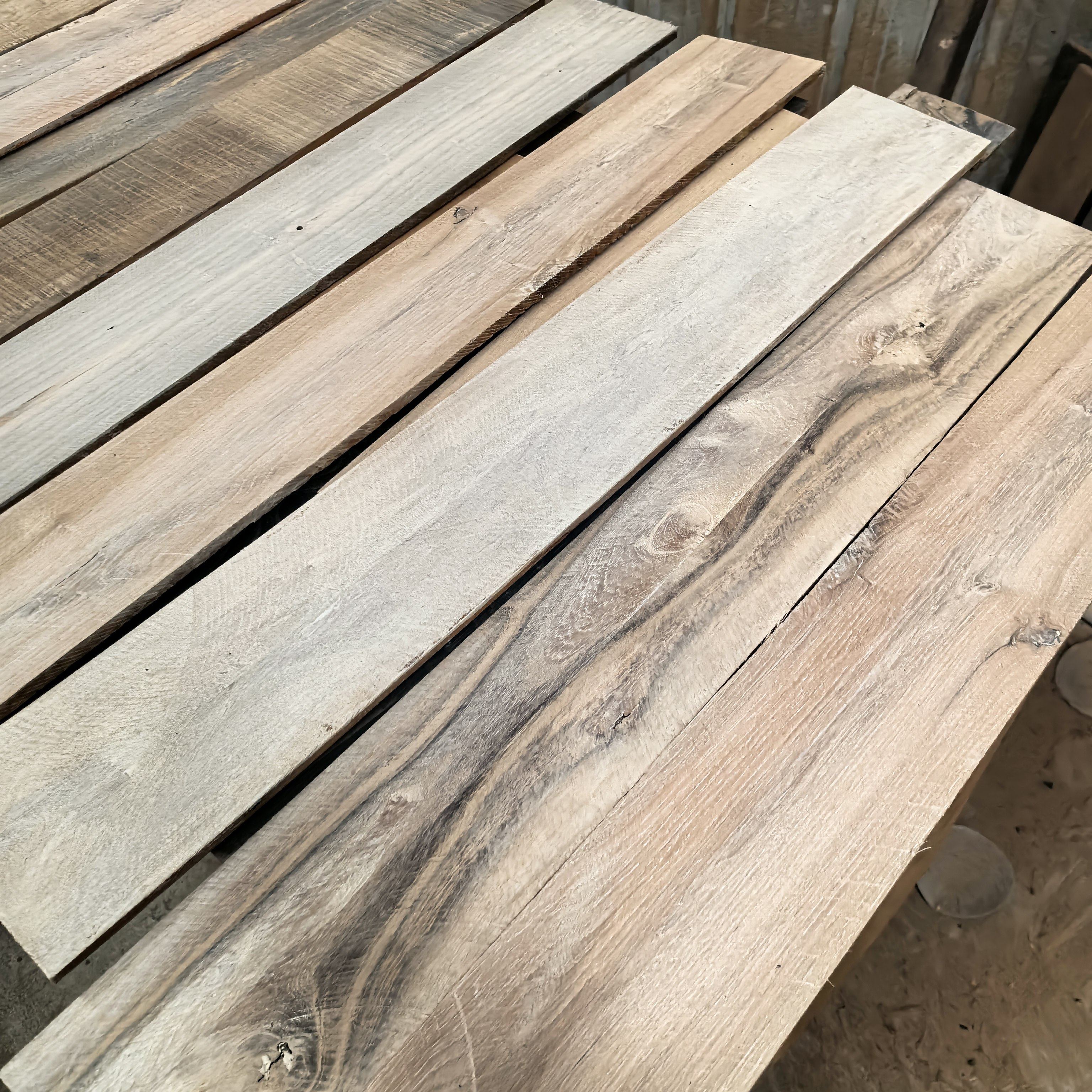 老硬杂木风化白实木地板风化纹理板民宿复古装饰护墙板吊顶背景墙