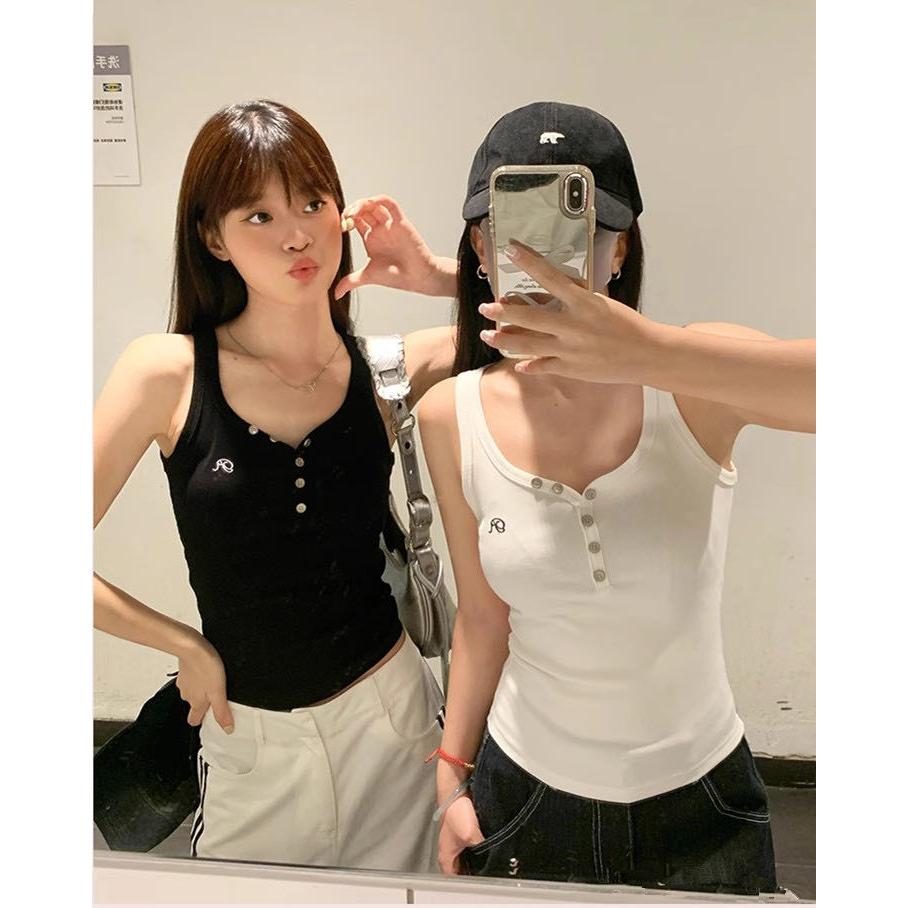 2025夏季新款吊带背心女含胸垫设计感修身背心可内搭外穿无袖上衣