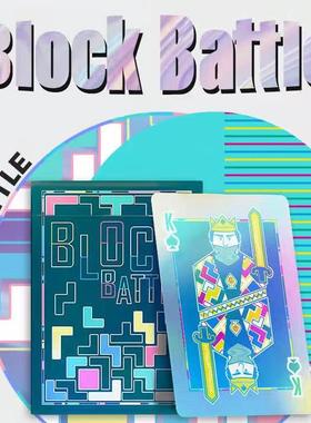 默默纸牌block battle deck方块较量双面镭射油墨限量款花切扑克