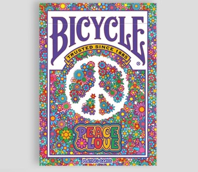 默默纸牌Bicycle Peace & Love 爱与和平单车收藏花切魔术扑克牌