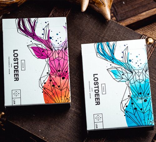 默默纸牌Lost Deer decl幻境麋迷鹿 焰红冰蓝 炫酷花切扑克牌