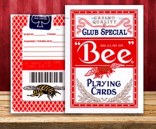 默默纸牌BEE playingcard大蜜蜂俱乐部美国老厂ohio蓝标扑克牌