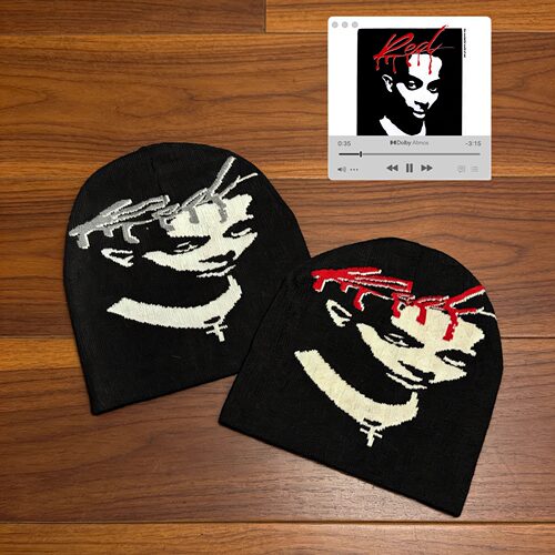 nojob vintage古着「YVL」Playboicarti恶搞专辑封面提花针织冷帽