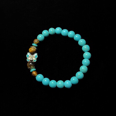 nojob vintage古着 Turquoise butterfly手串