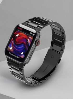 正品PATCHWORKS苹果手表不锈钢表带S10/S9/S8防锈SE/44/42