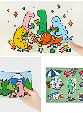 正品joguman恐龙收纳包内胆包化妆包可爱卡通乔古曼布料携带数码