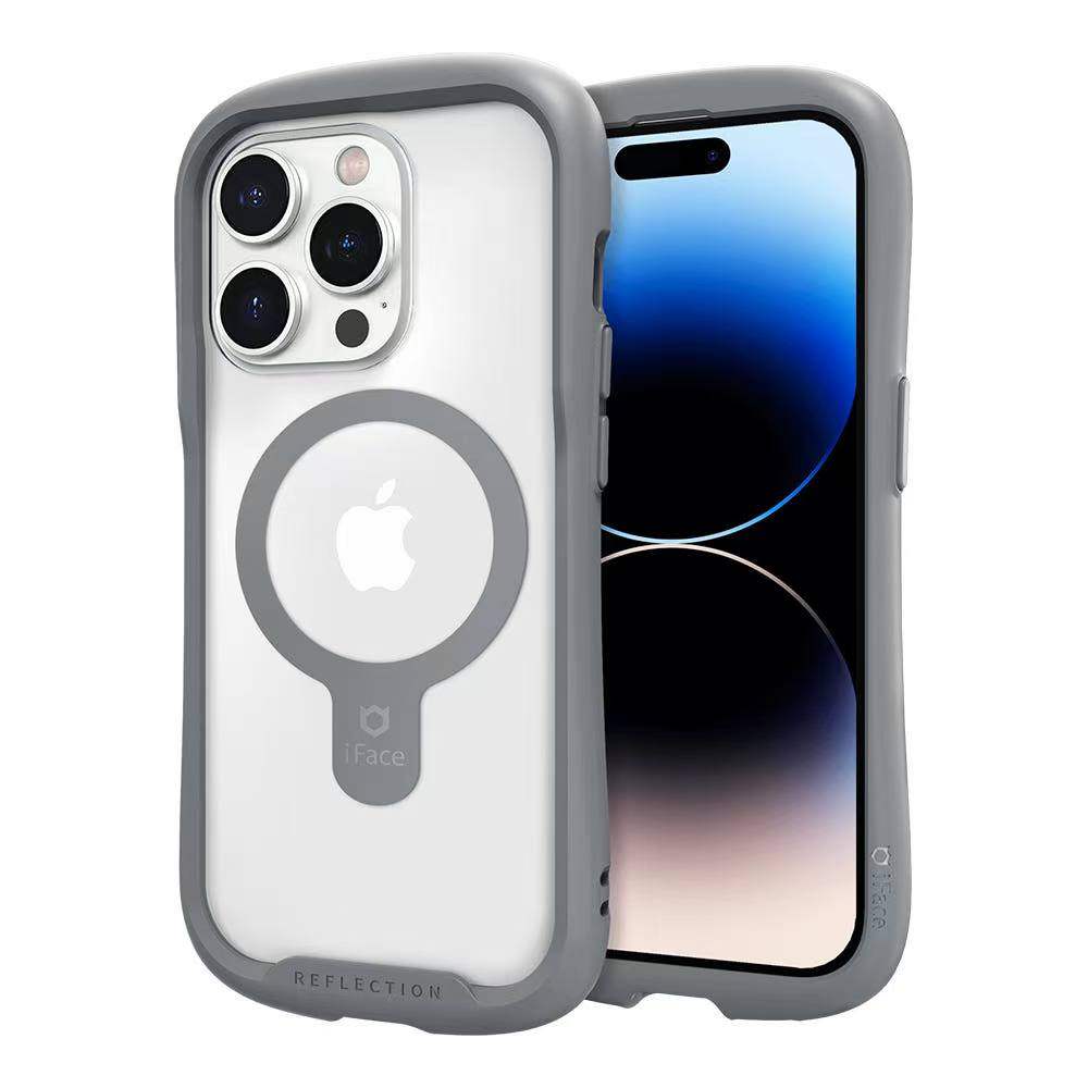 日本正品iface适用苹果14Promax/14pro/13pro/13/13mini透明玻璃钢化保护壳手机套磁吸经典透明硅胶hamee商务