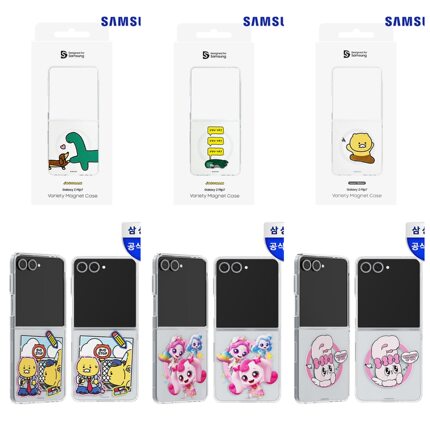 韩国正品联名适用三星zFlip7折叠官方卡通磁吸手机壳保护套可爱ins风乔古曼恐龙艾斯乐兔子皇家小精灵公主PC