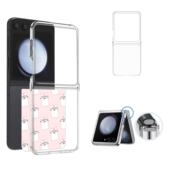 韩国Newmicell适用三星zFlip6 7FE主题保护壳硅胶套可放卡连体手机壳透明防摔简约 W25flip zFlip5 W24flip