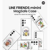 LINE 韩国进口正品 NEWNESS FRIENDS联名适用三星S24Ultra防摔磁吸手机壳透明保护套可爱卡通简约硅胶布朗熊