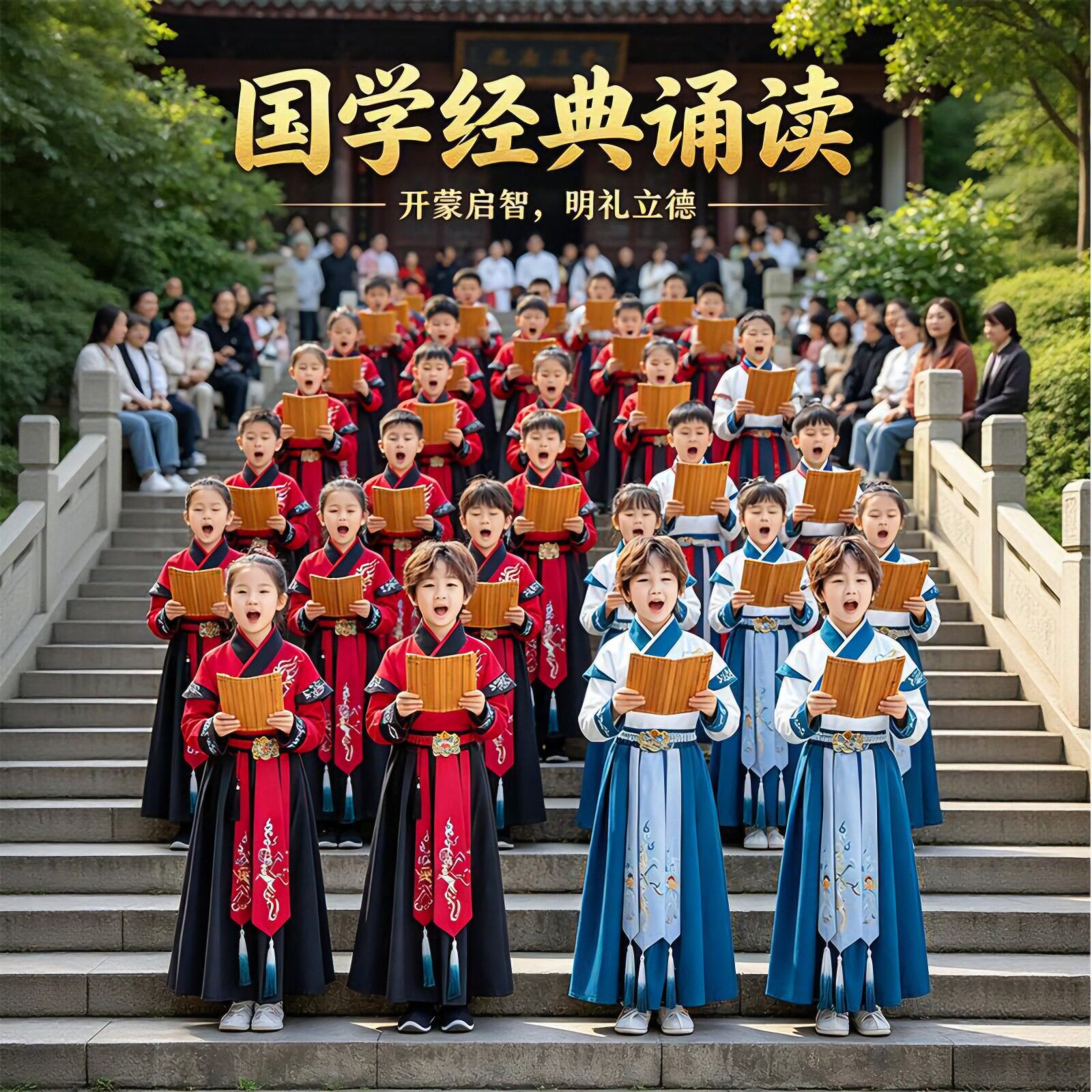 儿童汉服古装国学服装开笔礼男童小少爷唐装中国风书童朗诵演出服