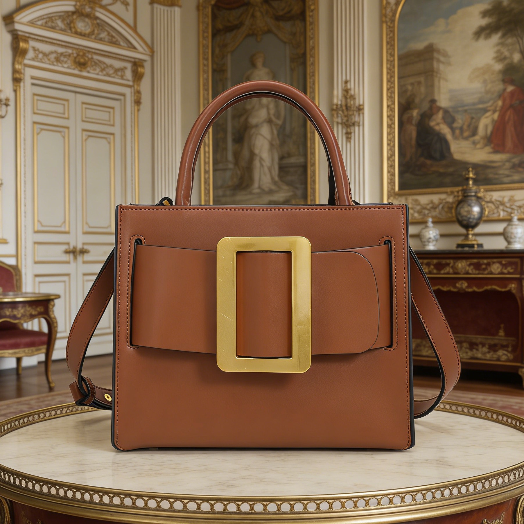 大方扣手提女通勤斜挎气质妈妈包