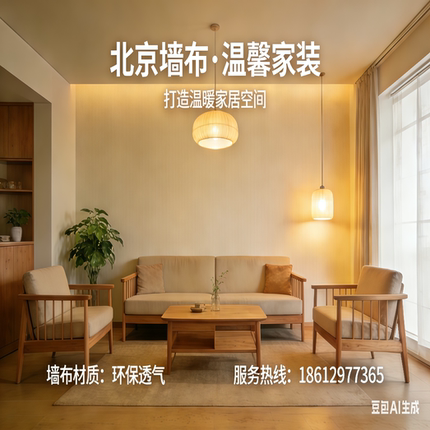 北京上门贴壁纸贴墙布安装包工包料免费测量报价无缝墙布客厅壁布