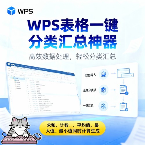 WPS表格一键分类汇总工具及教程