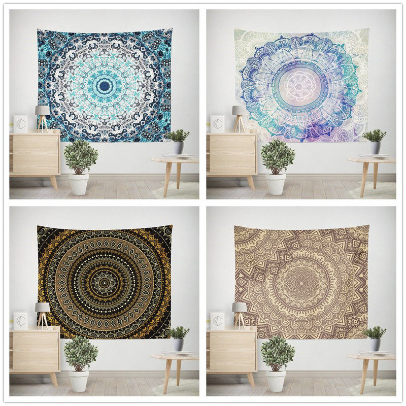 民族风曼陀罗大花朵布艺挂毯家居装饰挂画 拍摄背景挂布