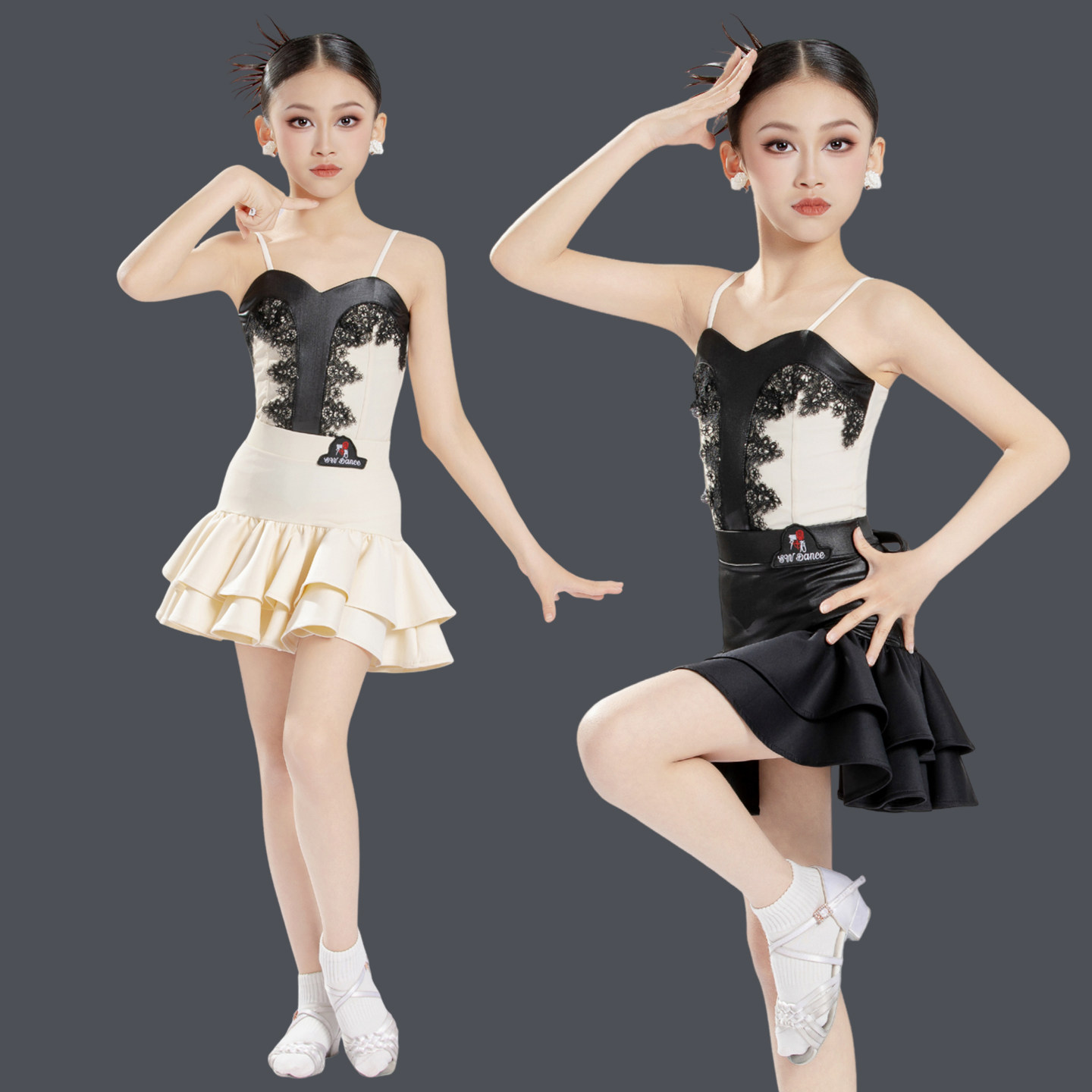 儿童拉丁舞服女童2026春夏新款少儿练功服高级感演出服舞蹈裙吊带