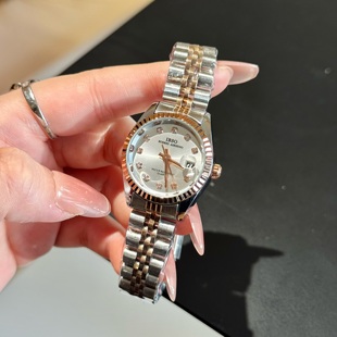 女士手表日历百搭小众简约气质圆形时尚 轻奢文艺日志新款 正品