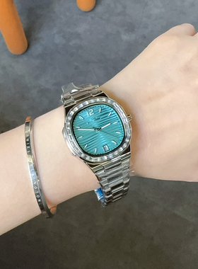 IBSO名牌女士手表新款轻奢鹦鹉休闲大表盘方形小众简约日历钢带