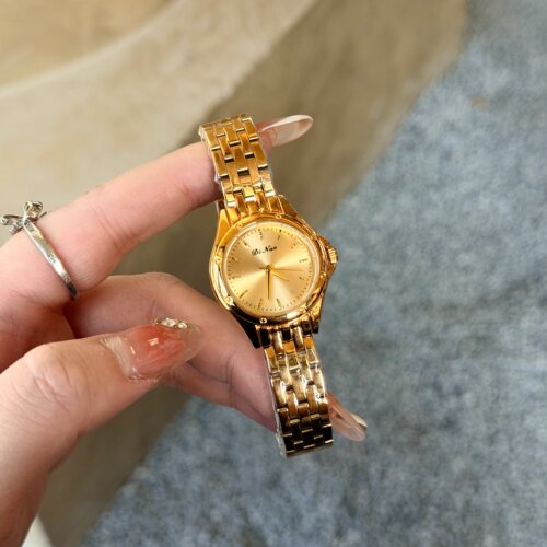 DINUO谛诺手表女小圆盘气质精致钢带简约进口机芯礼盒包装