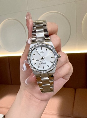 新款西同款镶钻浮雕轻奢小众女士腕表设计感夜光土星手表石英女表