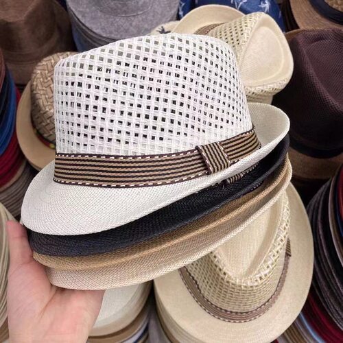 帽子春夏太阳帽沙滩遮阳防晒凉帽中老年爸爸草帽钓鱼百搭男士礼帽