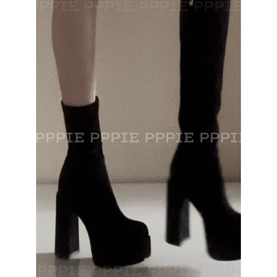 PPPIE 光氧质感 11.8cm气质姐姐类型超高跟类型方头粗跟长靴短靴