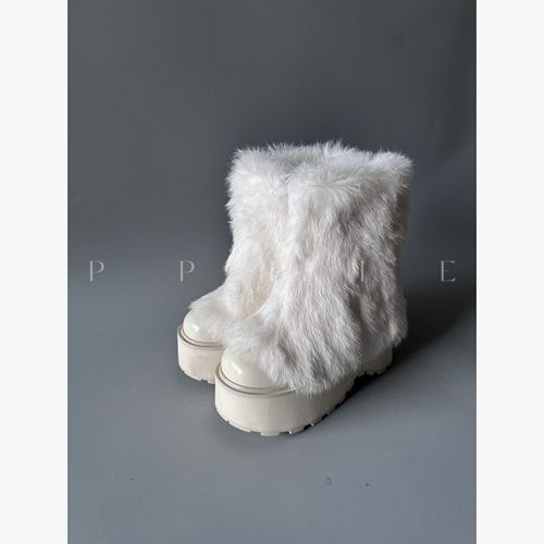 PPPIE 兔兔那么可爱！9cm兔毛保暖厚底靴！！