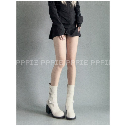 PPPIE 无人区玫瑰 8cm今年短款大衣风衣直筒裤的好搭配粗跟短靴