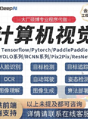 计算机视觉代做图像理解图像生成算法部署人脸识别目标检测CV代做
