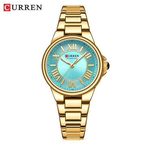 Curren/卡瑞恩9091女士手表 时尚表钢带表外贸手表 休闲女表腕表