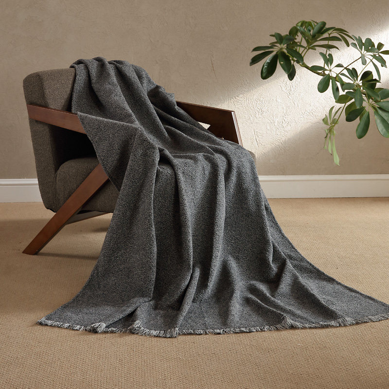 灰色高级感酒店民宿床尾巾搭毯沙发床上样板间售楼部软装可定制,床上用品,休闲毯/毛毯/绒毯,淘宝优惠券,粉丝福利购,淘宝优惠卷