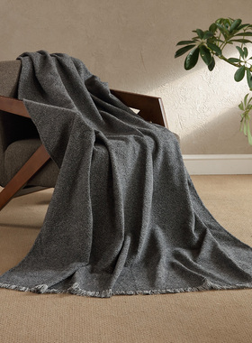 灰色高级感酒店民宿床尾巾搭毯沙发床上样板间售楼部软装可定制